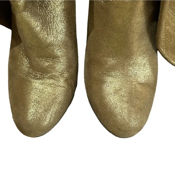 Shimmering Gold Heeled Boots - Picture 4 of 7